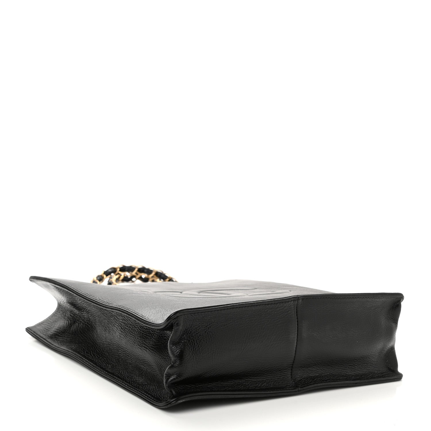 Chanel Shiny Aged Calfskin North South Shopping Bag Black 4 of 10