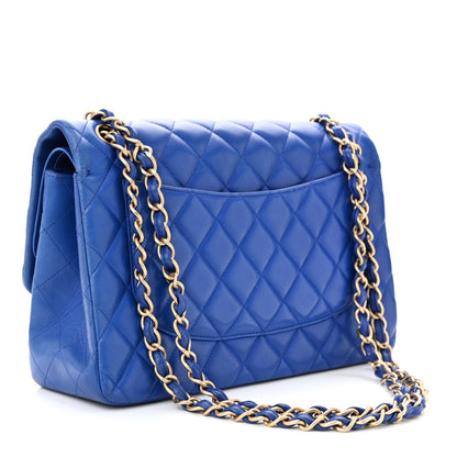 Chanel Lambskin Quilted Jumbo Double Flap Dark Blue 3 of 10