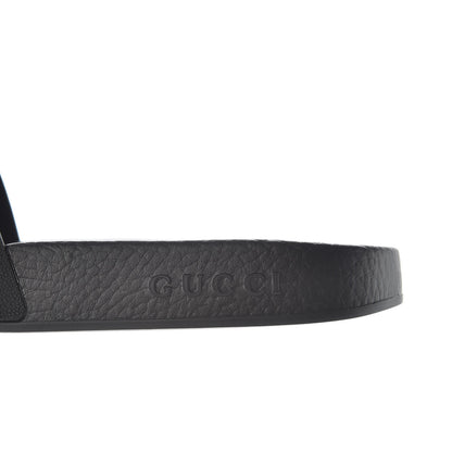 Gucci Rubber Web Mens Pool Slide Sandals 7 Black Mystic White Hibiscus Red Marine 8 of 9