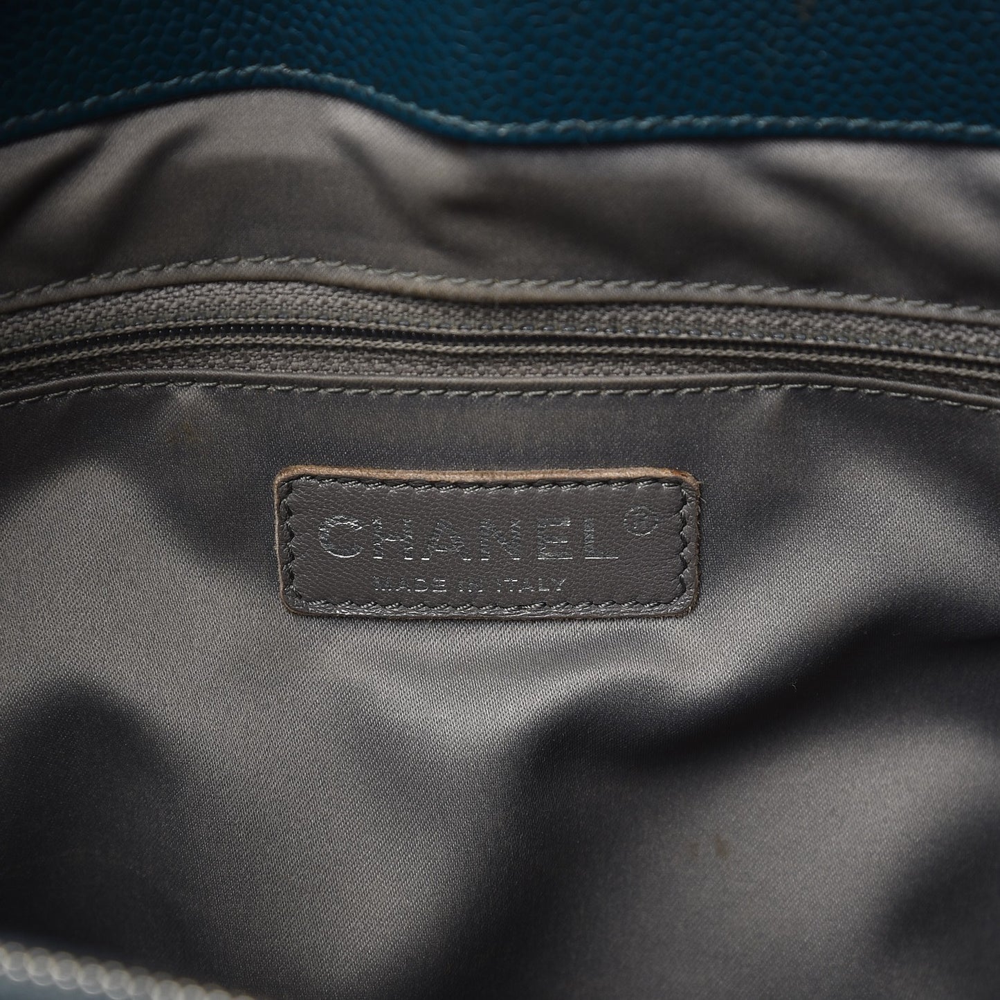 Caviar Quilted XL Grand Shopping Tote GST Dark Blue