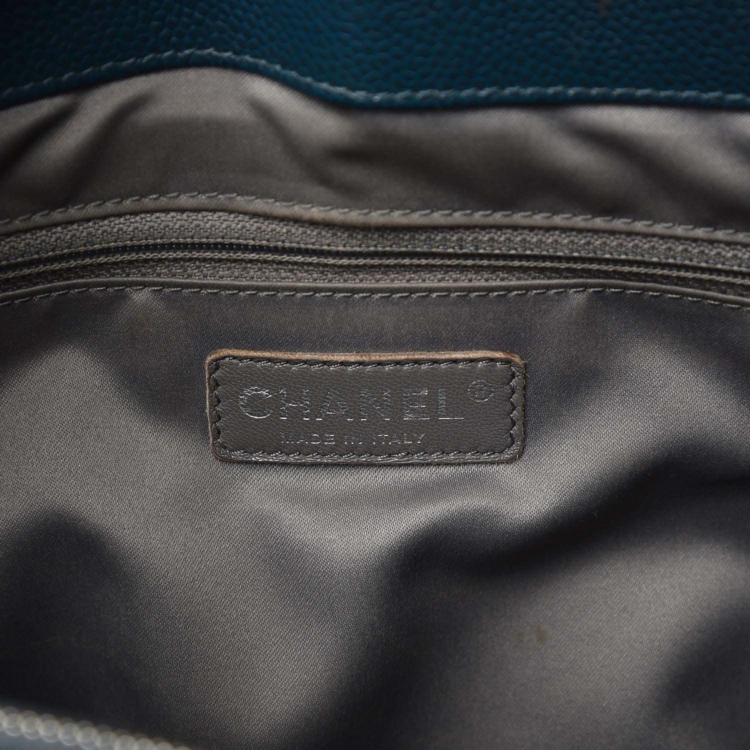 Chanel Caviar Quilted XL Grand Shopping Tote GST Dark Blue 6 of 10
