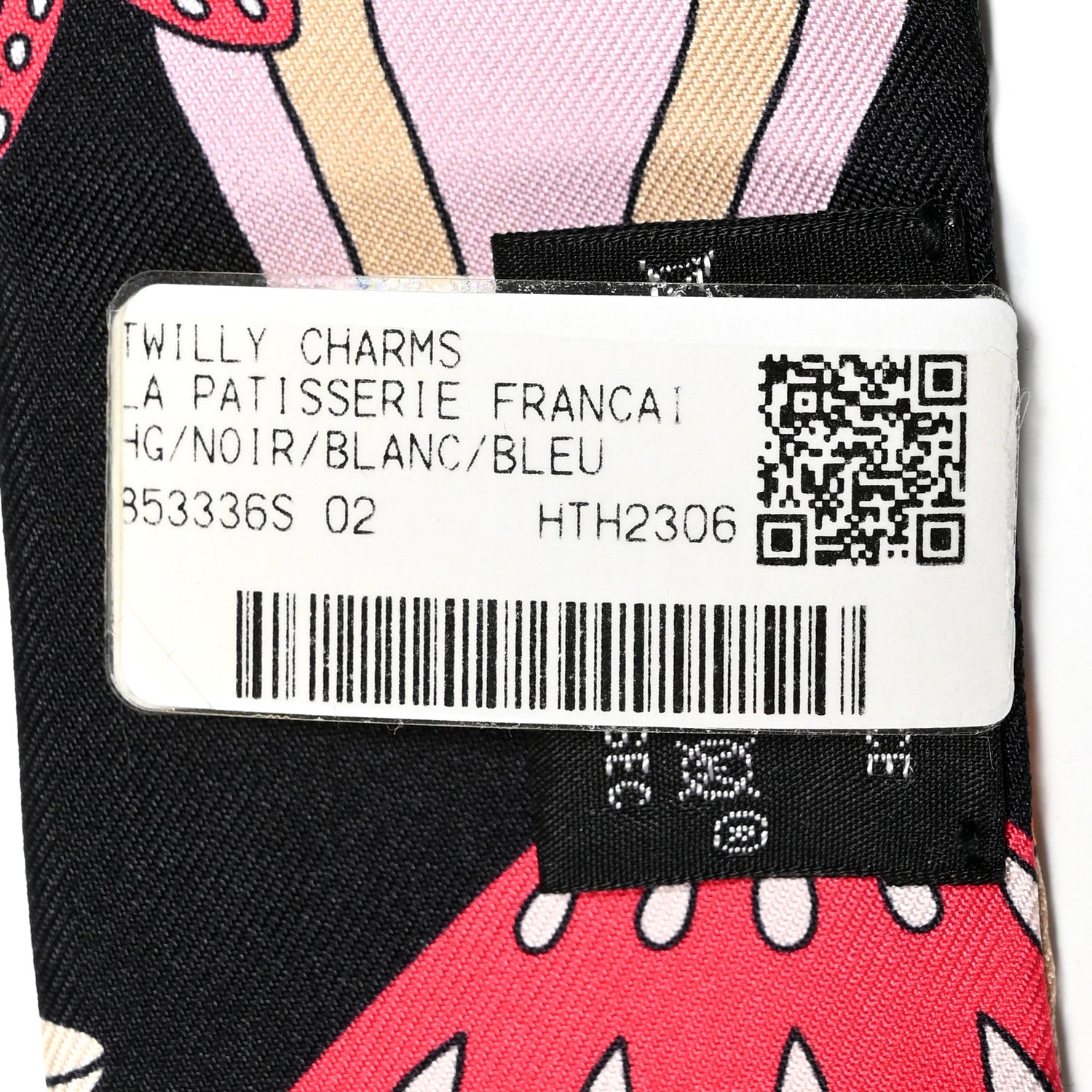 Hermes Silk La Patisserie Francaise Charms Twilly Charms Black