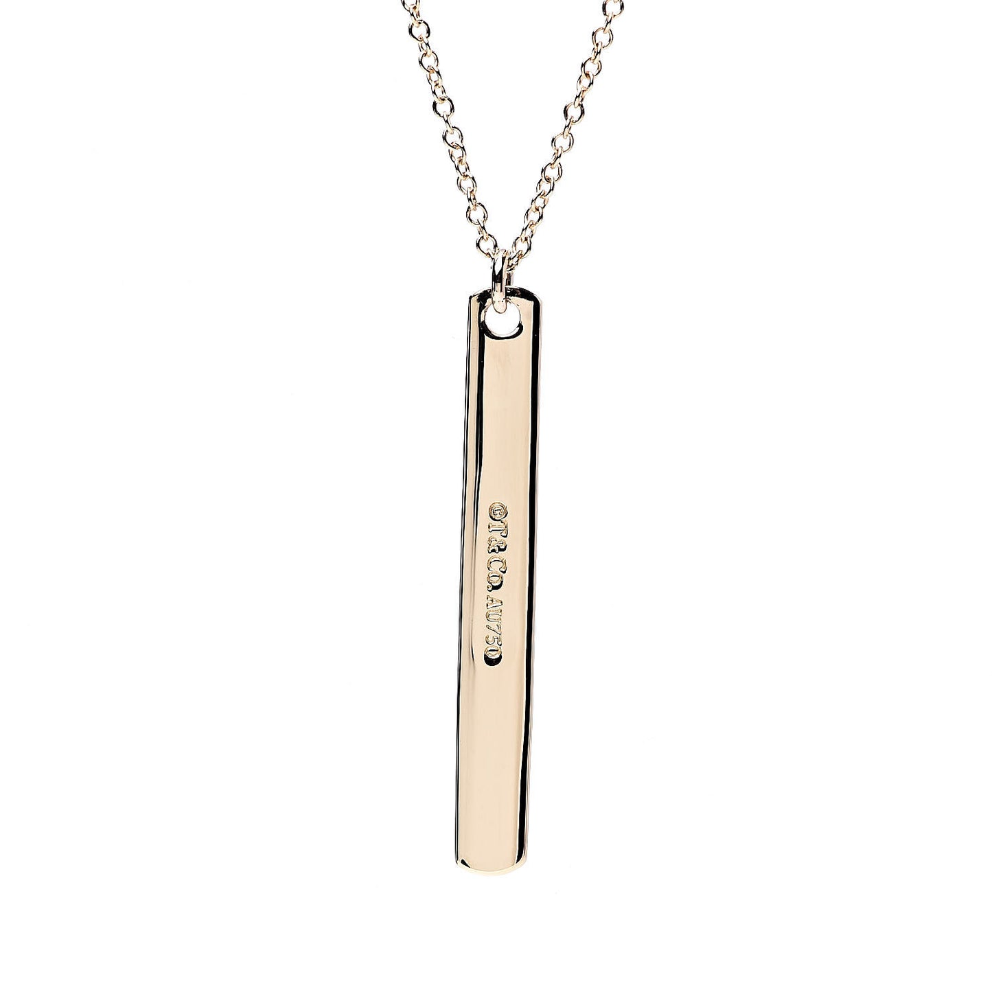 18K Yellow Gold 1837 Bar Pendant Necklace