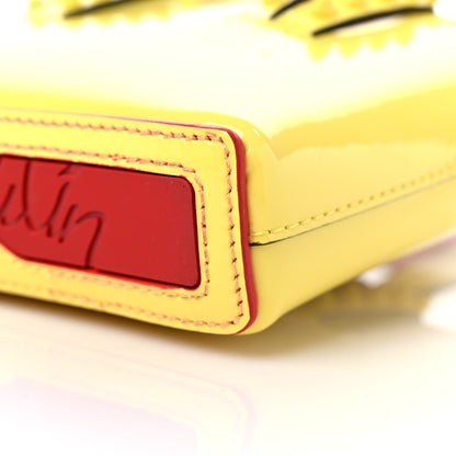 Christian Louboutin Patent Calfskin Spikes Mini East West Cabata Tote Yellow 9 of 9