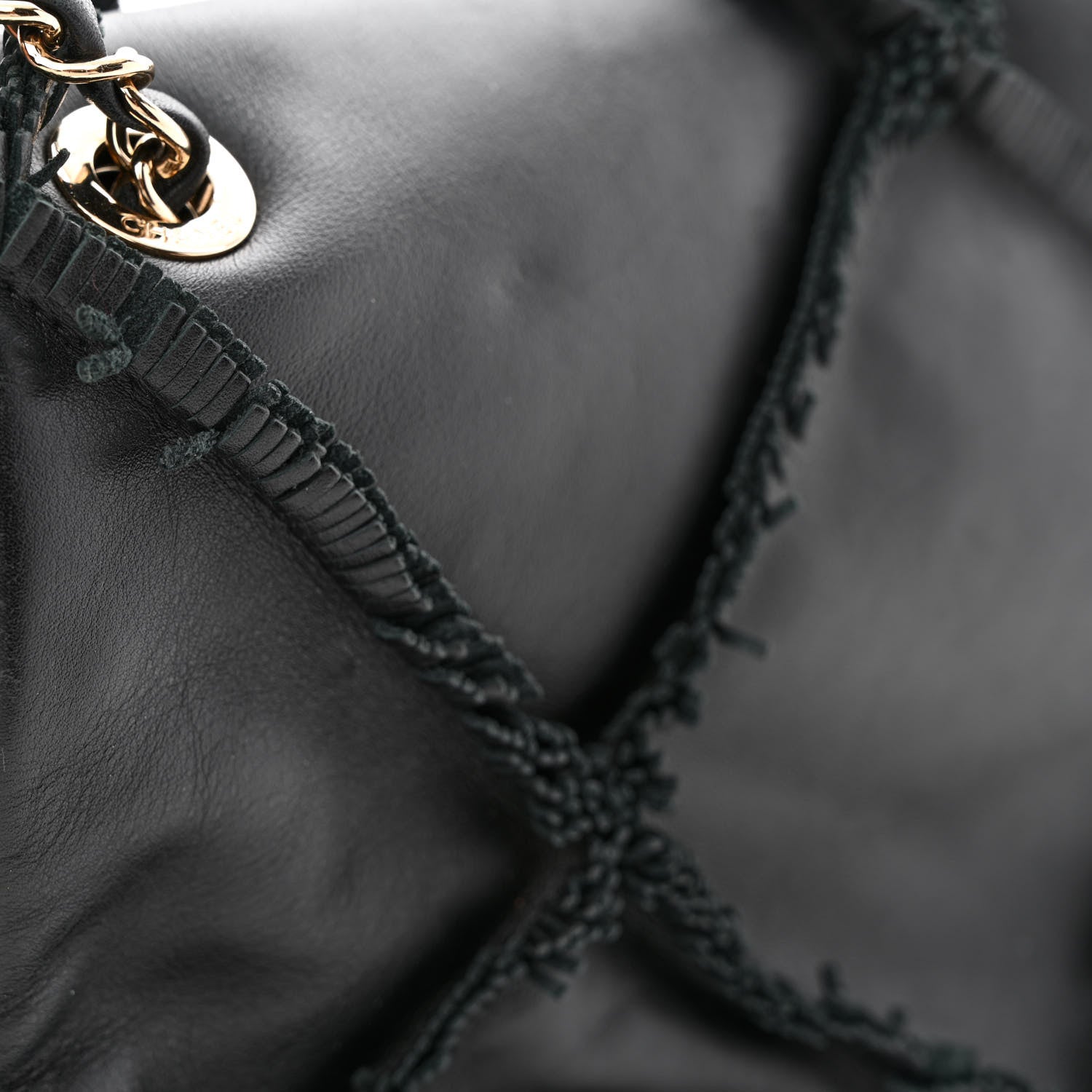 Chanel Lambskin Fringe Single Flap Black 11 of 14