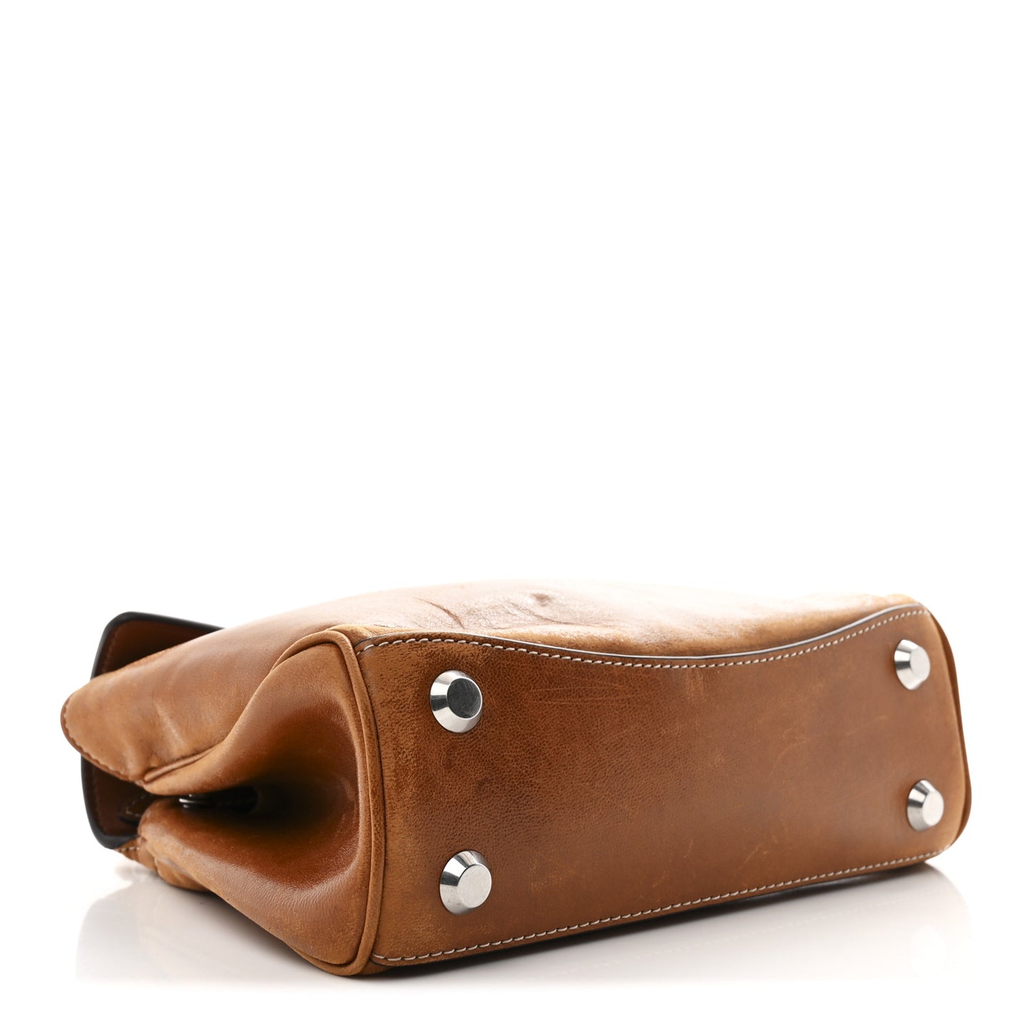 Vegetable Tanned Lambskin Mini Rodeo Top Handle Handbag Tan Cowboy