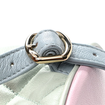 Chanel Goatskin Quilted Duma Drawstring Backpack Green Blue Pink 11 of 13