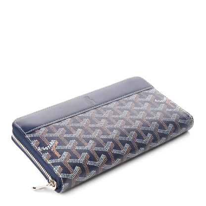 Goyard Goyardine Matignon Zip Around GM Wallet Navy 4 of 9