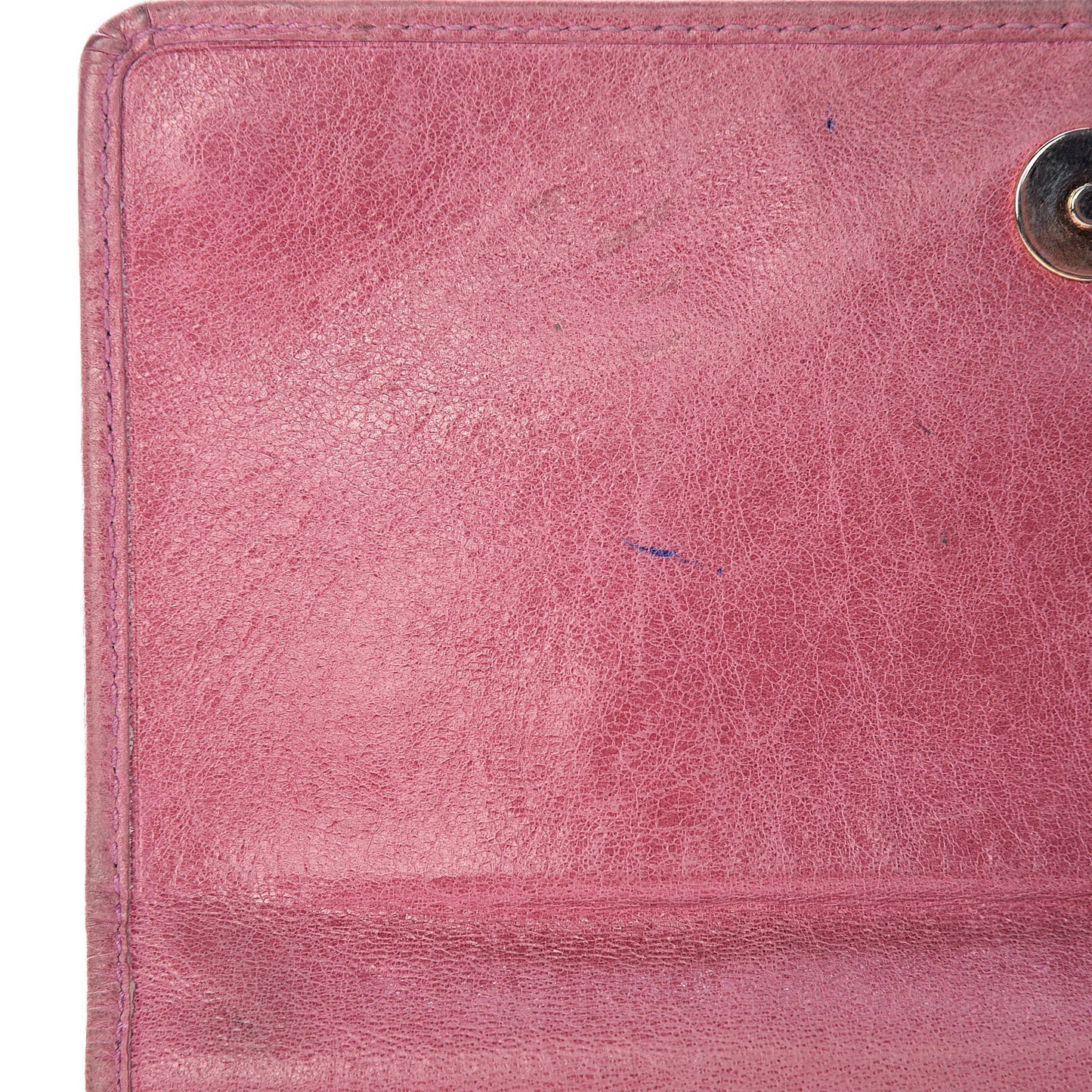 Agneau Giant 12 Gold Hardware Money Wallet Pink