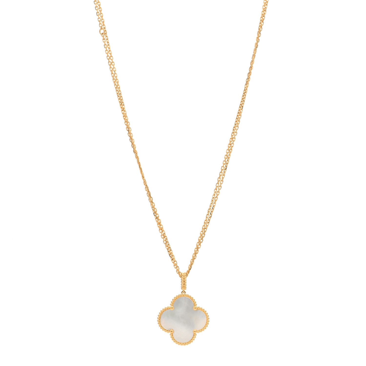 Van Cleef & Arpels 18K Yellow Gold Mother of Pearl Magic Alhambra Long Necklace 1 of 3