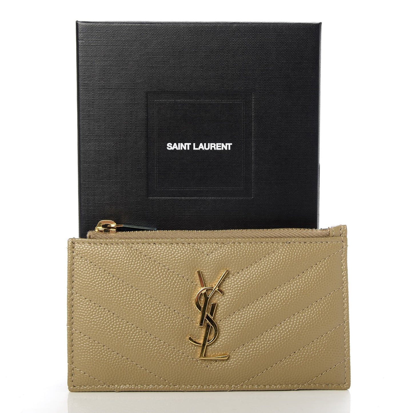 Monogram Grain de Poudre 5 Fragments Zip Pouch Card Holder Dark Latte