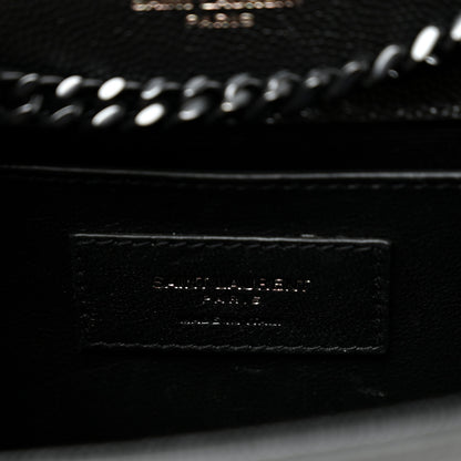 Saint Laurent Grain De Poudre Small Monogram Monochrome Kate Satchel Black 6 of 11