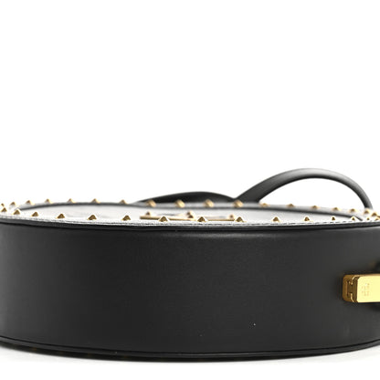 MCM Monogram Coated Canvas Studded Berlin Tambourine Round Crossbody Black 10 of 11