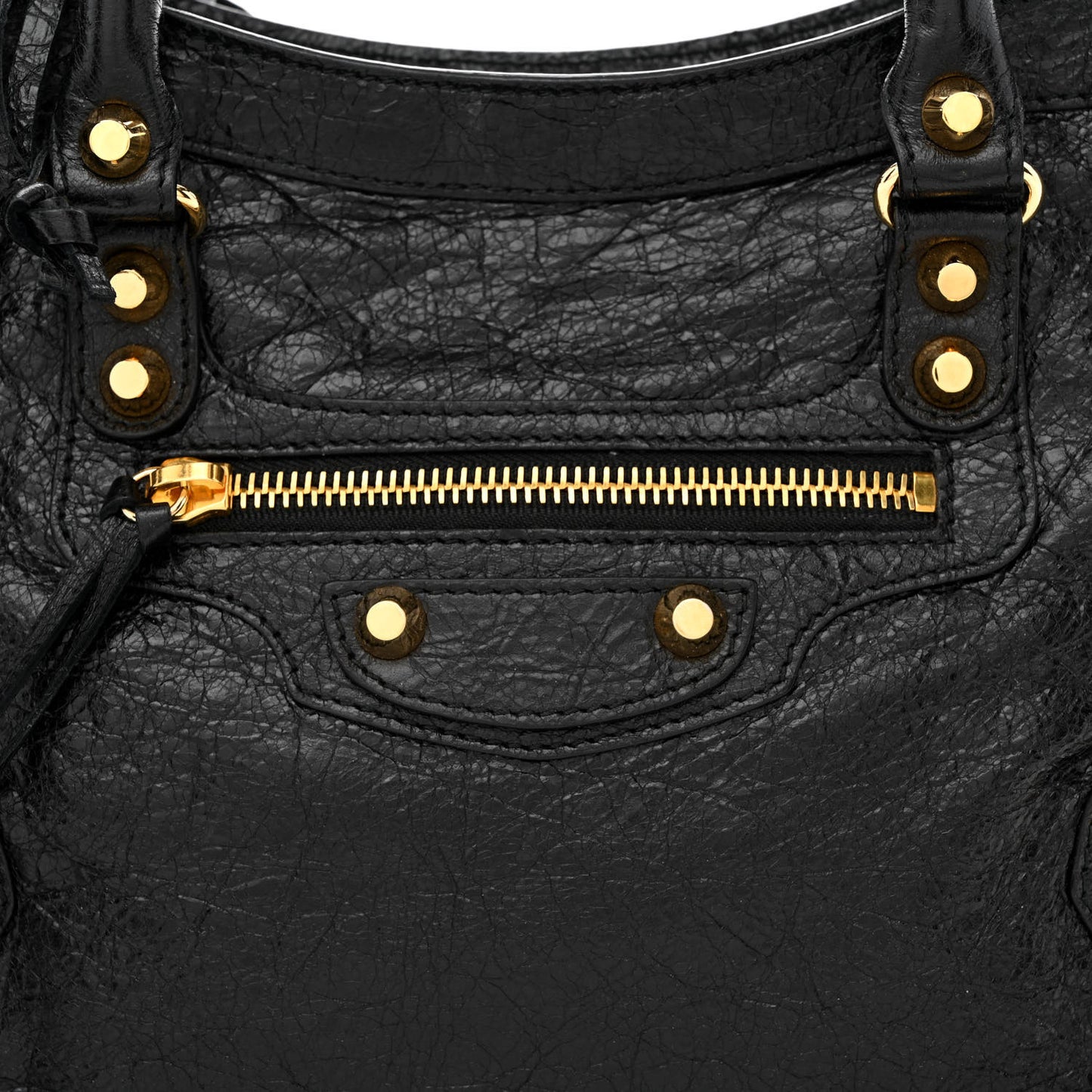 Agneau Classic Gold Hardware S City Graffiti Logo Strap Black