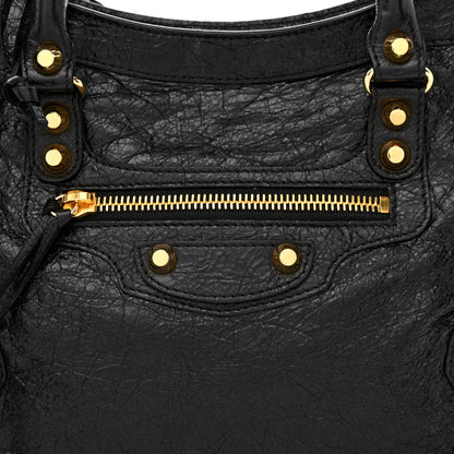 Balenciaga Agneau Classic Gold Hardware S City Graffiti Logo Strap Black 10 of 12