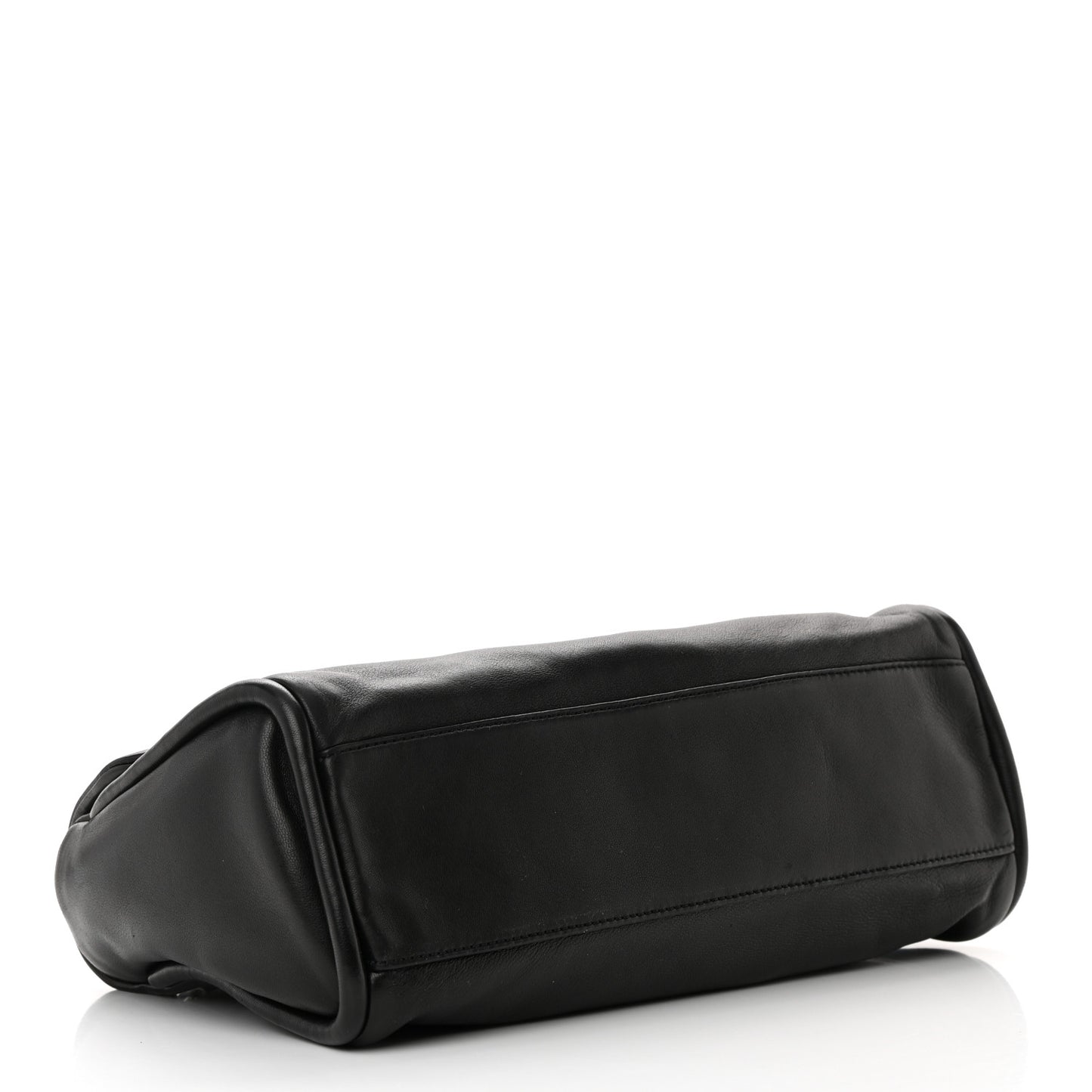 Lambskin Quilted Large Mademoiselle Double Flap Black