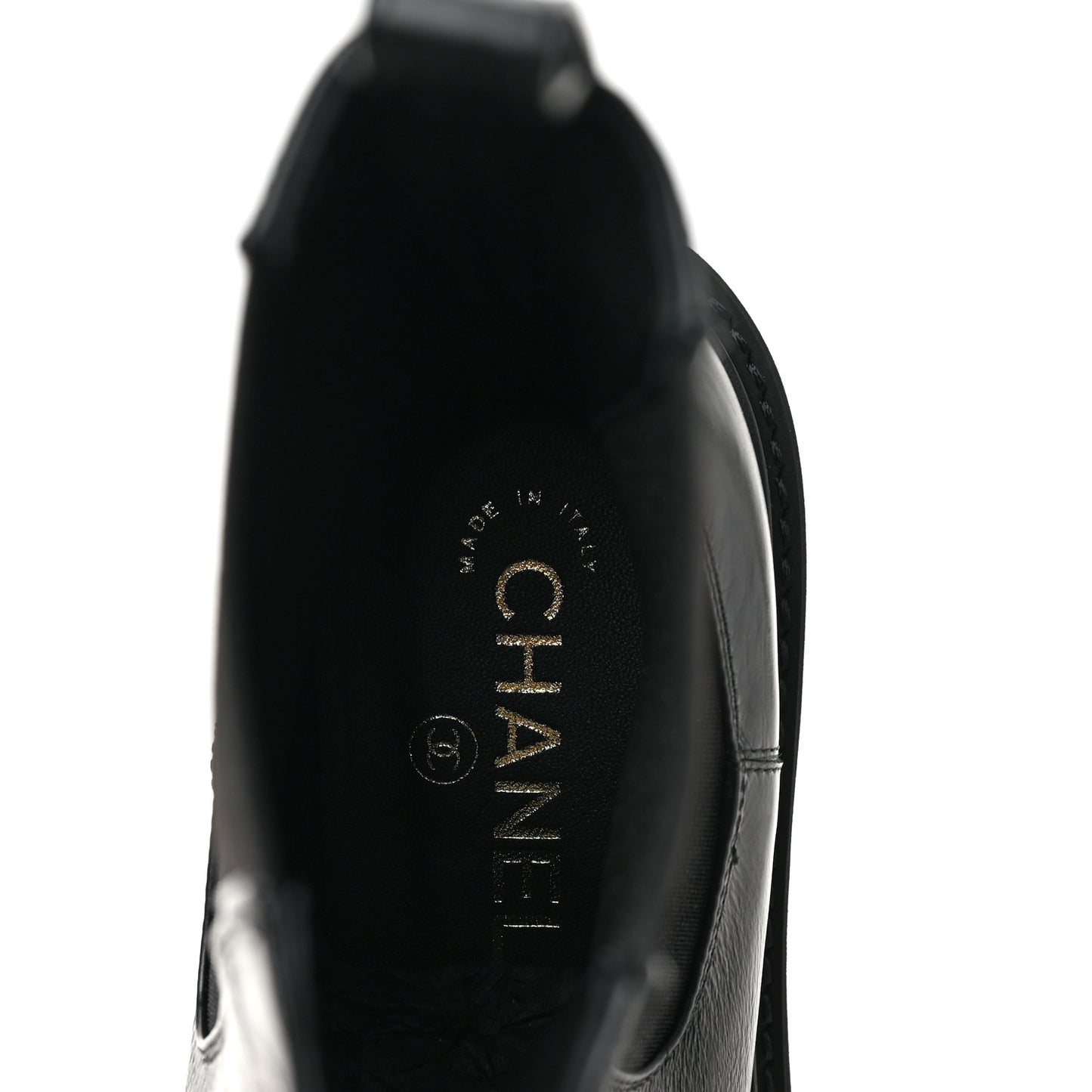 Crumpled Calfskin Patent Cap Toe Short Boots 38 Black