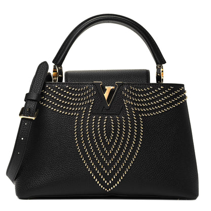 Louis Vuitton Taurillon Fleur De Lys Capucines PM Black 1 of 8