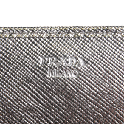 Prada Saffiano Metal Oro Chain Wallet Cromo 6 of 8