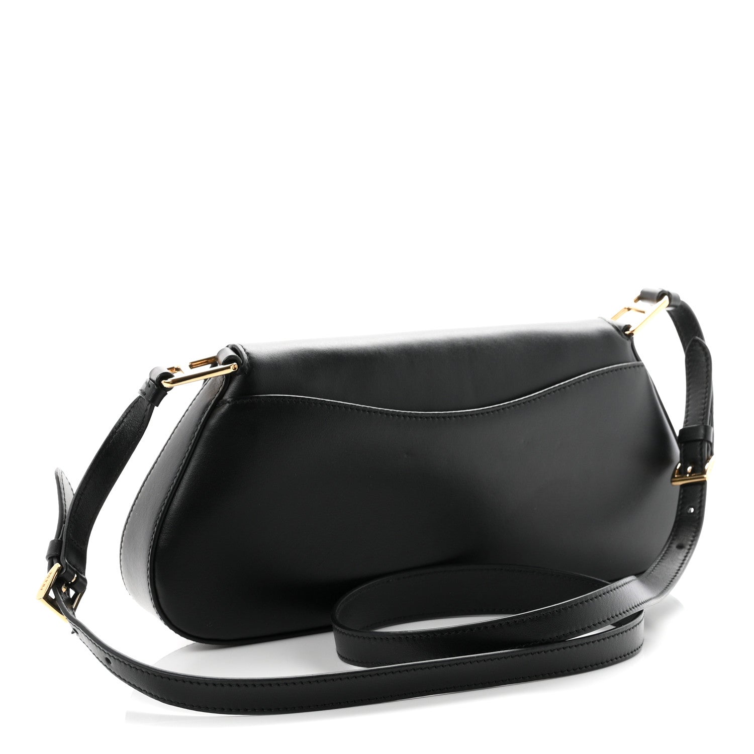 Prada City Calf Triangle Flap Shoulder Bag Black 2 of 9