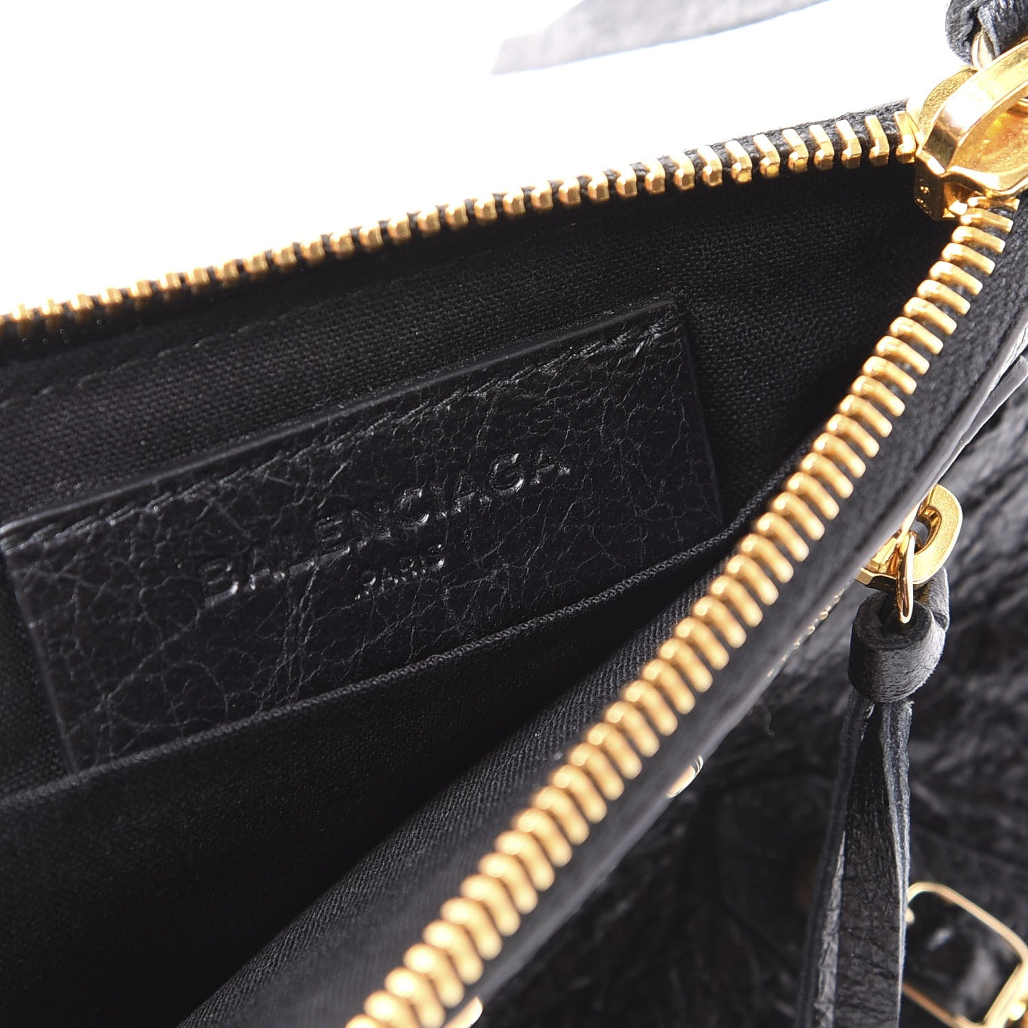 Balenciaga Agneau Arena Classic Gold Hardware Mini Pouch Black 5 of 8