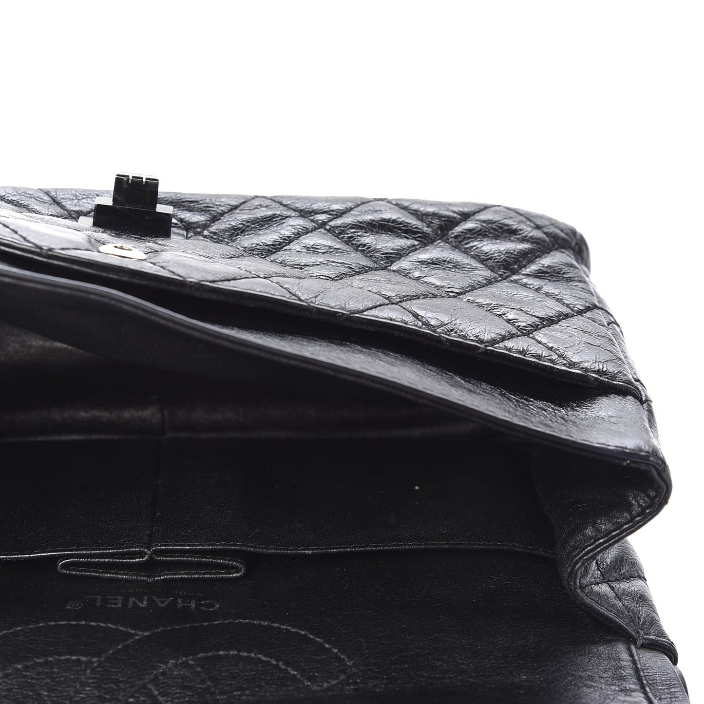 Aged Calfskin Quilted 2.55 Reissue 226 Flap So Black