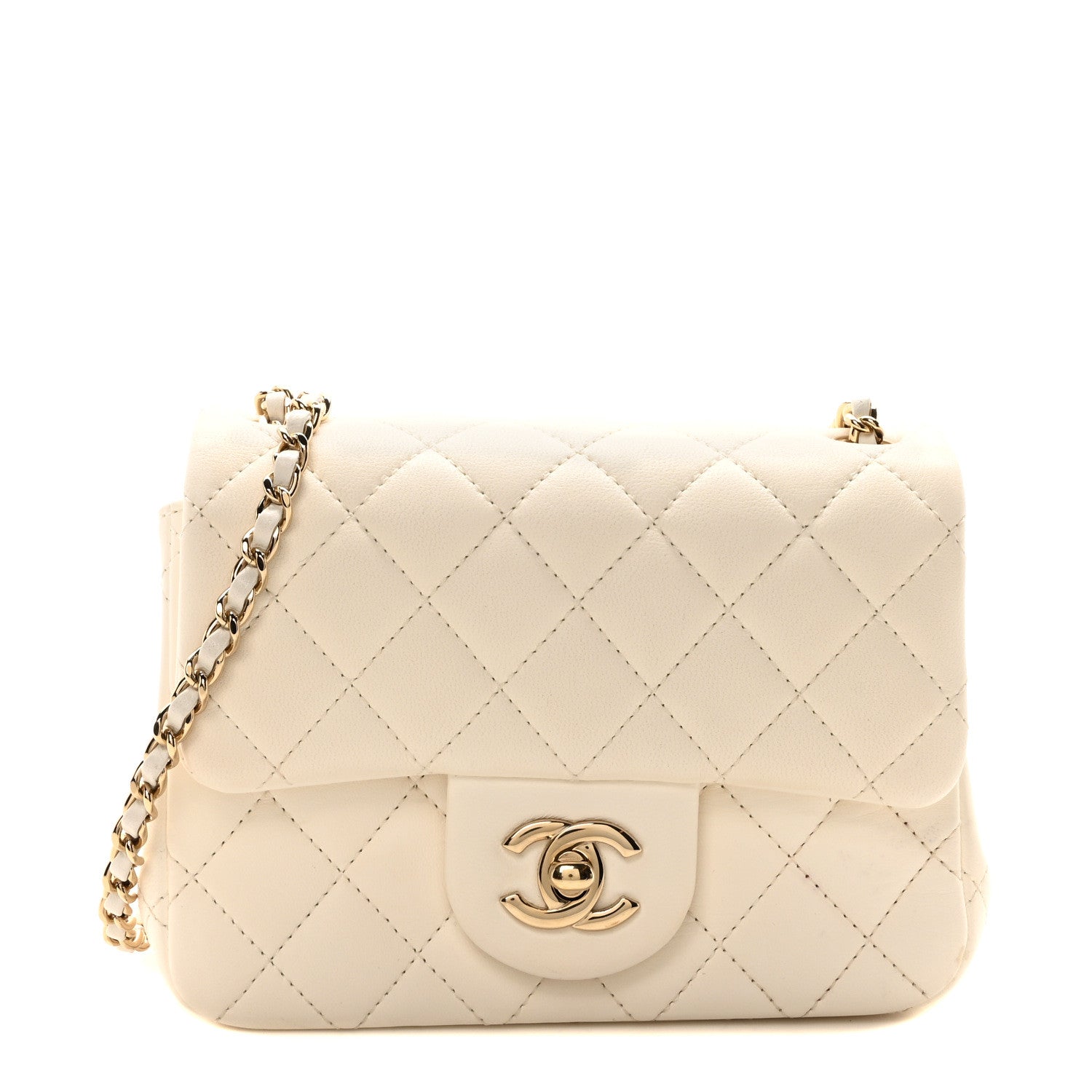 Chanel Lambskin Quilted Enamel Mini Pearl Crush Flap White 1 of 10