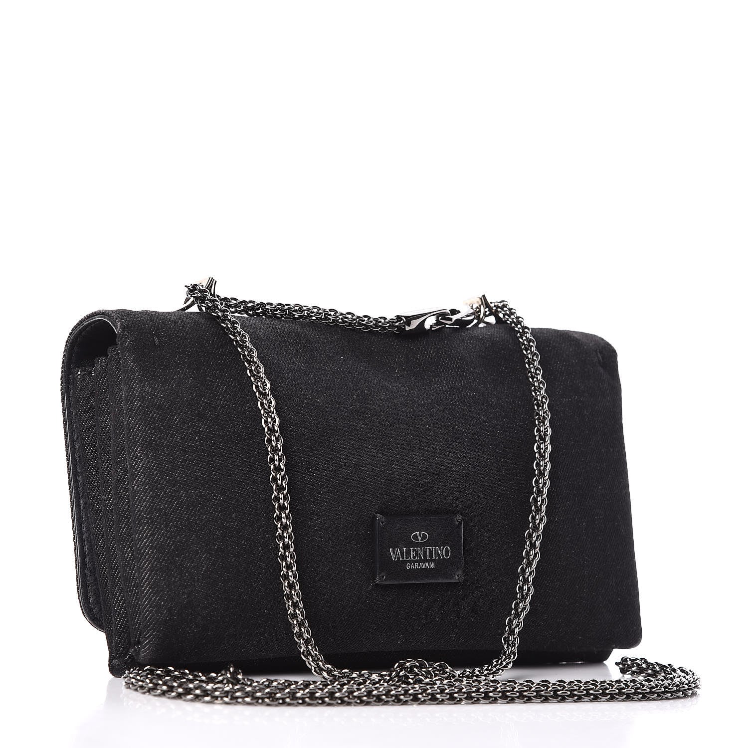 Valentino Garavani Denim Va Va Voom Shoulder Bag Black 6 of 16