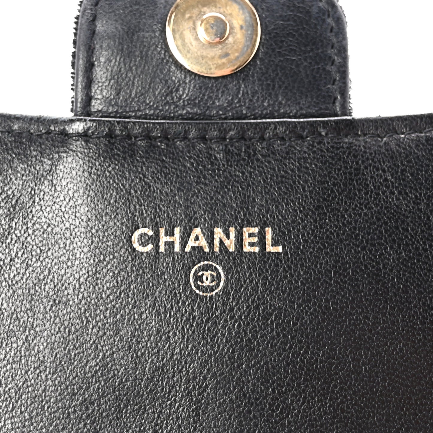 Velvet Quilted Wallet On Removable Chain Black