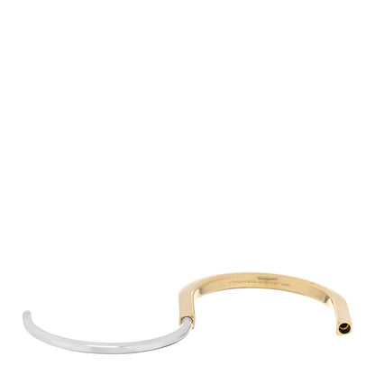 Tiffany 18K Yellow White Gold Tiffany Lock Bangle Bracelet 5 of 5