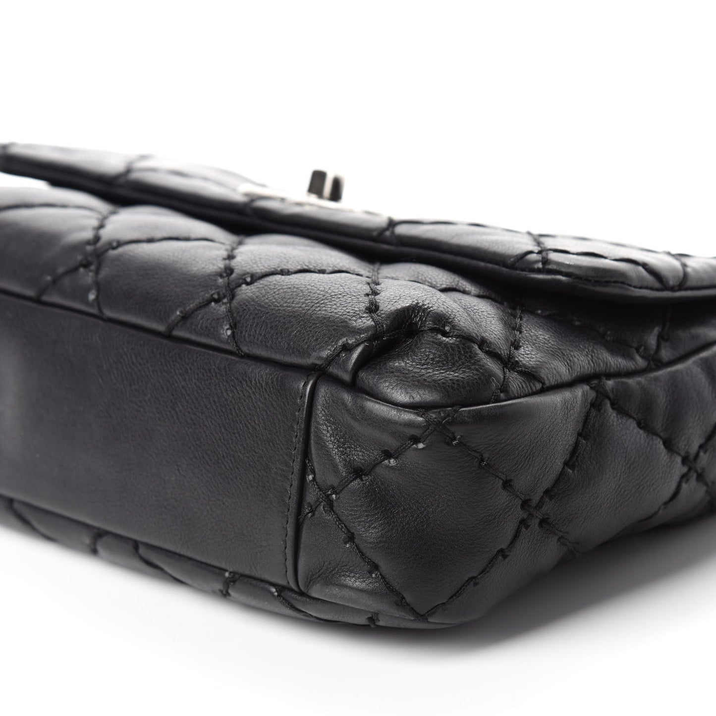 Calfskin Ultimate Stitch Flap Bag Black