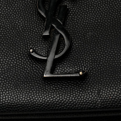 Saint Laurent Grain De Poudre Medium West Hollywood Monogram Fold-Over Black 11 of 11