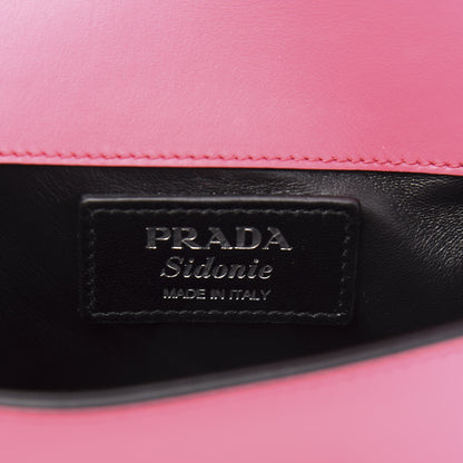 Prada City Calfskin Small Sidonie Shoulder Bag Fuxia Black 6 of 9