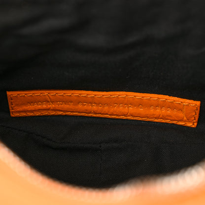 Balenciaga Extra Supple Calfskin Crocodile Embossed Le Cagole Shoulder Bag XS Pop Orange 8 of 11