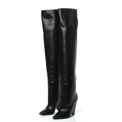 Saint Laurent Calfskin Niki 105 Thigh High Boots 36.5 Black 3 of 9