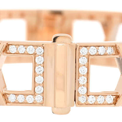 Tiffany 18K Rose Gold Diamond Atlas X Open Hinged Bangle Bracelet 4 of 5