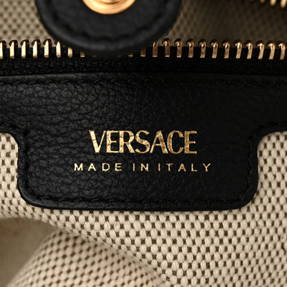 Versace Canvas Calfskin La Medusa Small Tote Bag Beige 6 of 9