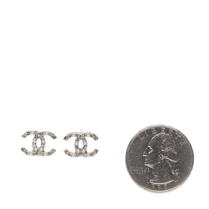 Chanel Crystal Pearl Mini CC Earrings Gold 2 of 5