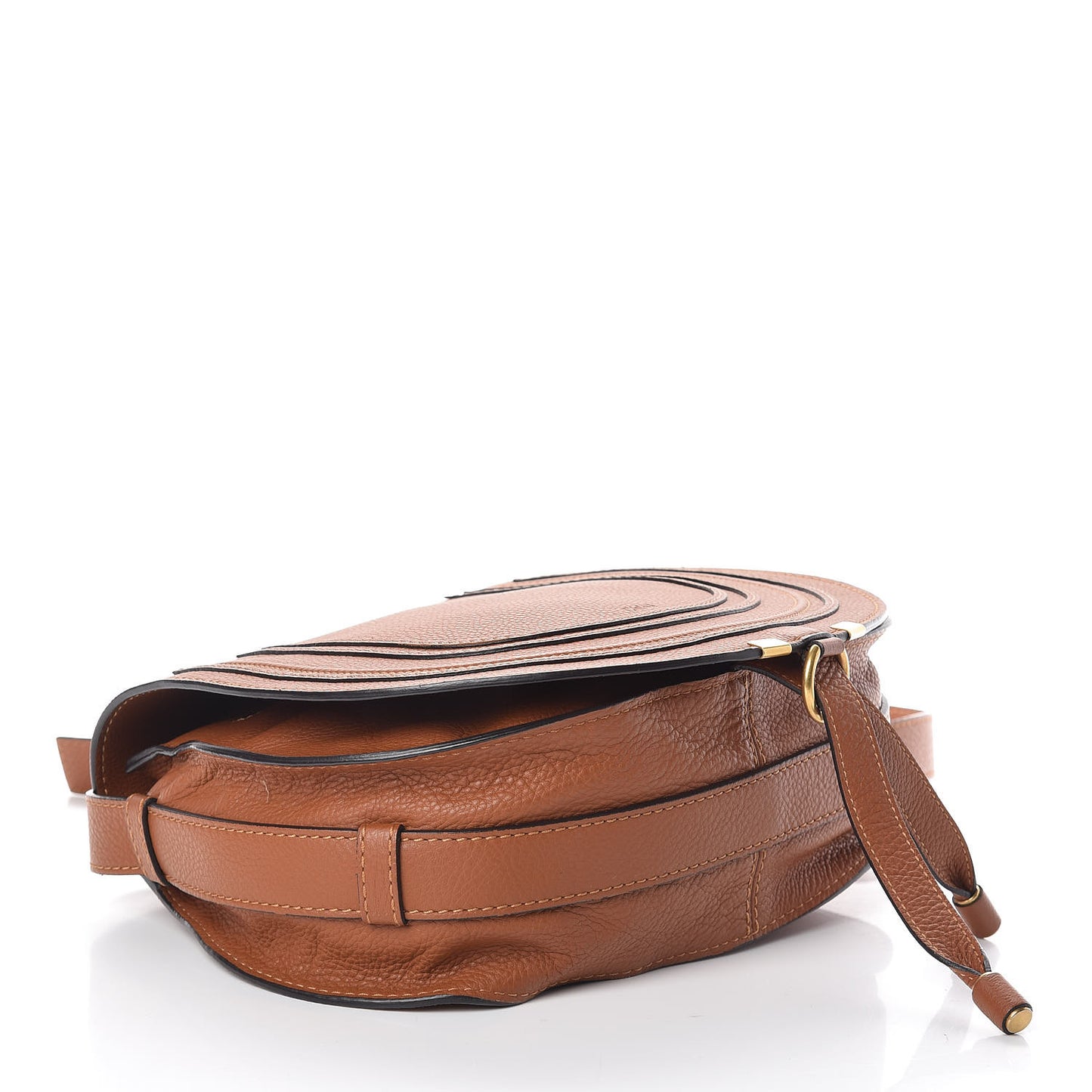 Calfskin Medium Marcie Round Crossbody Bag Tan
