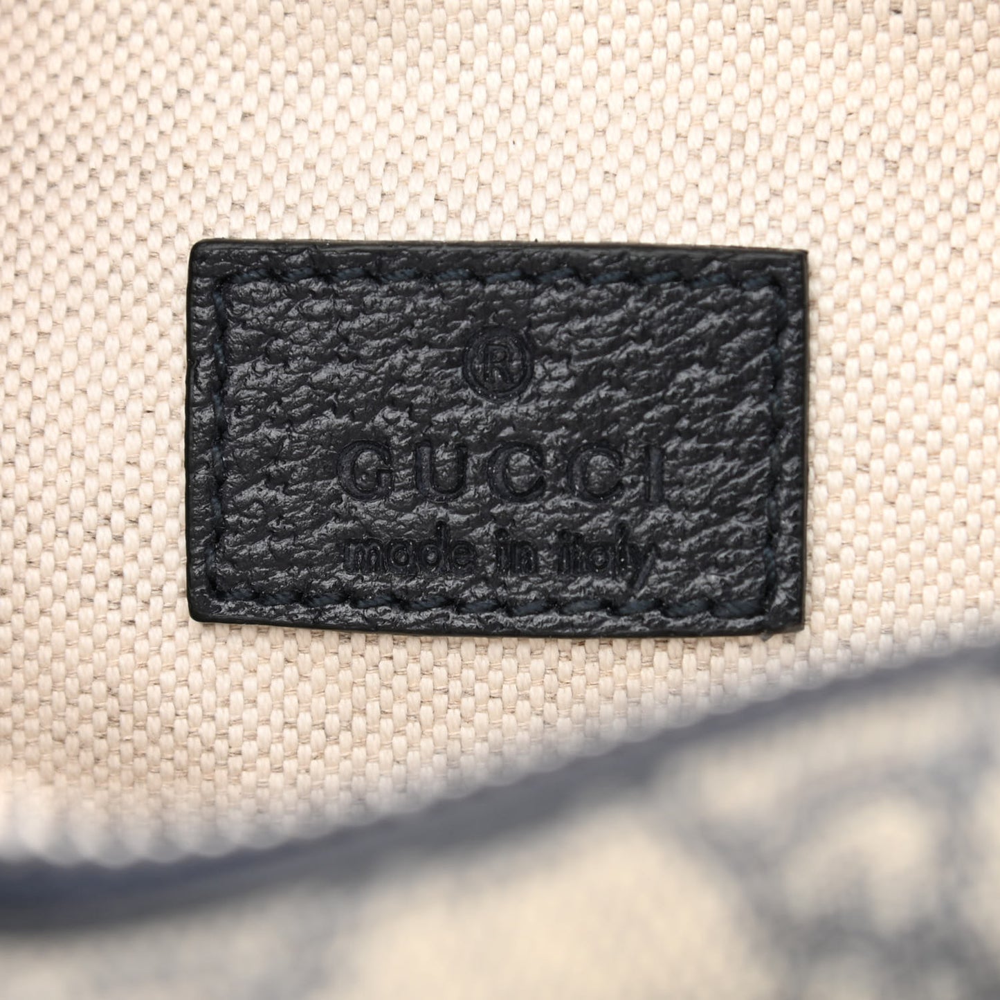 GG Supreme Monogram Textured Dollar Calfskin Mini Retro Interlocking G Shoulder Bag Beige Blue