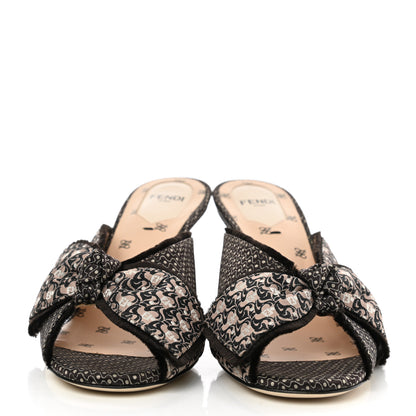 Fendi Jacquard FF Fabric Ffreedom Mules 36 Black 2 of 7