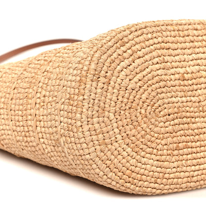 Celine Raffia Calfskin Triomphe Teen Panier Tan 9 of 10