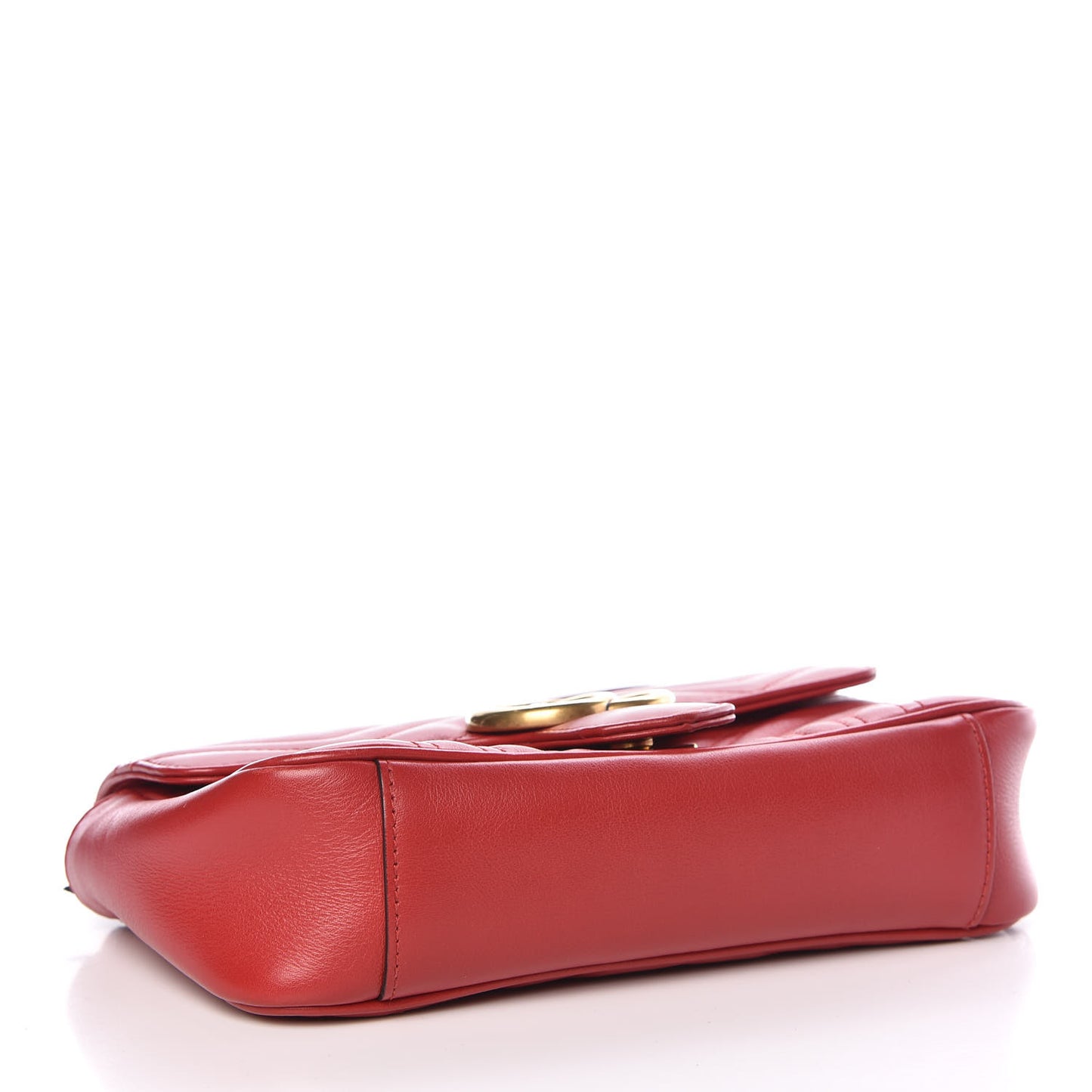 Calfskin Matelasse Mini GG Marmont Shoulder Bag Hibiscus Red