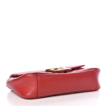 Gucci Calfskin Matelasse Mini GG Marmont Shoulder Bag Hibiscus Red 4 of 10