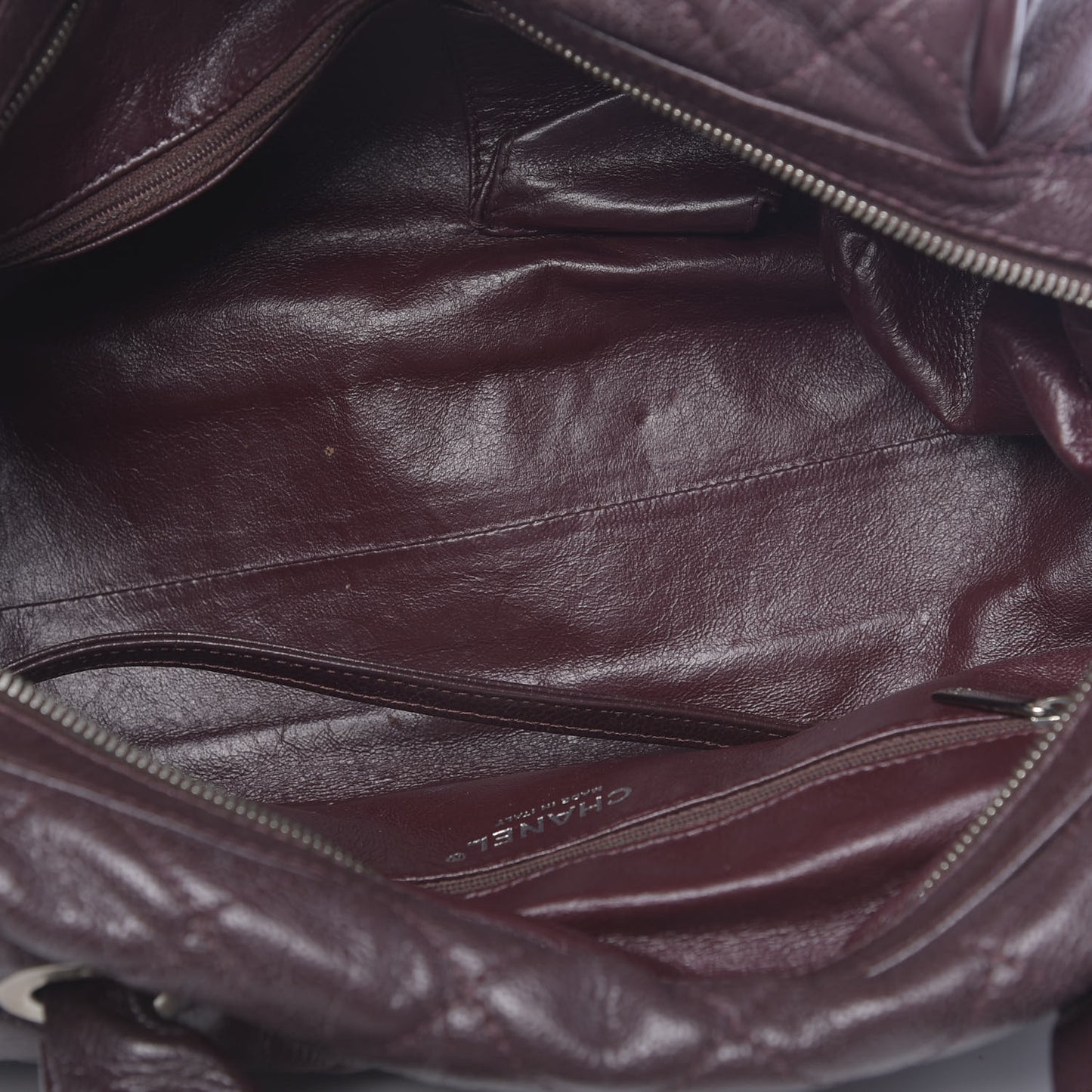 Caviar Quilted CC Timeless Bowler Burgundy