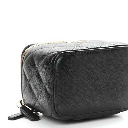 Chanel Caviar Quilted Mini Pearl On Top Vanity Case With Chain Black 14 of 18