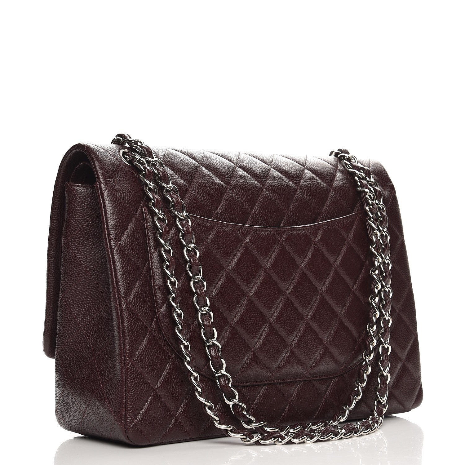 Chanel Caviar Quilted Maxi Double Flap Dark Purple 4 of 9