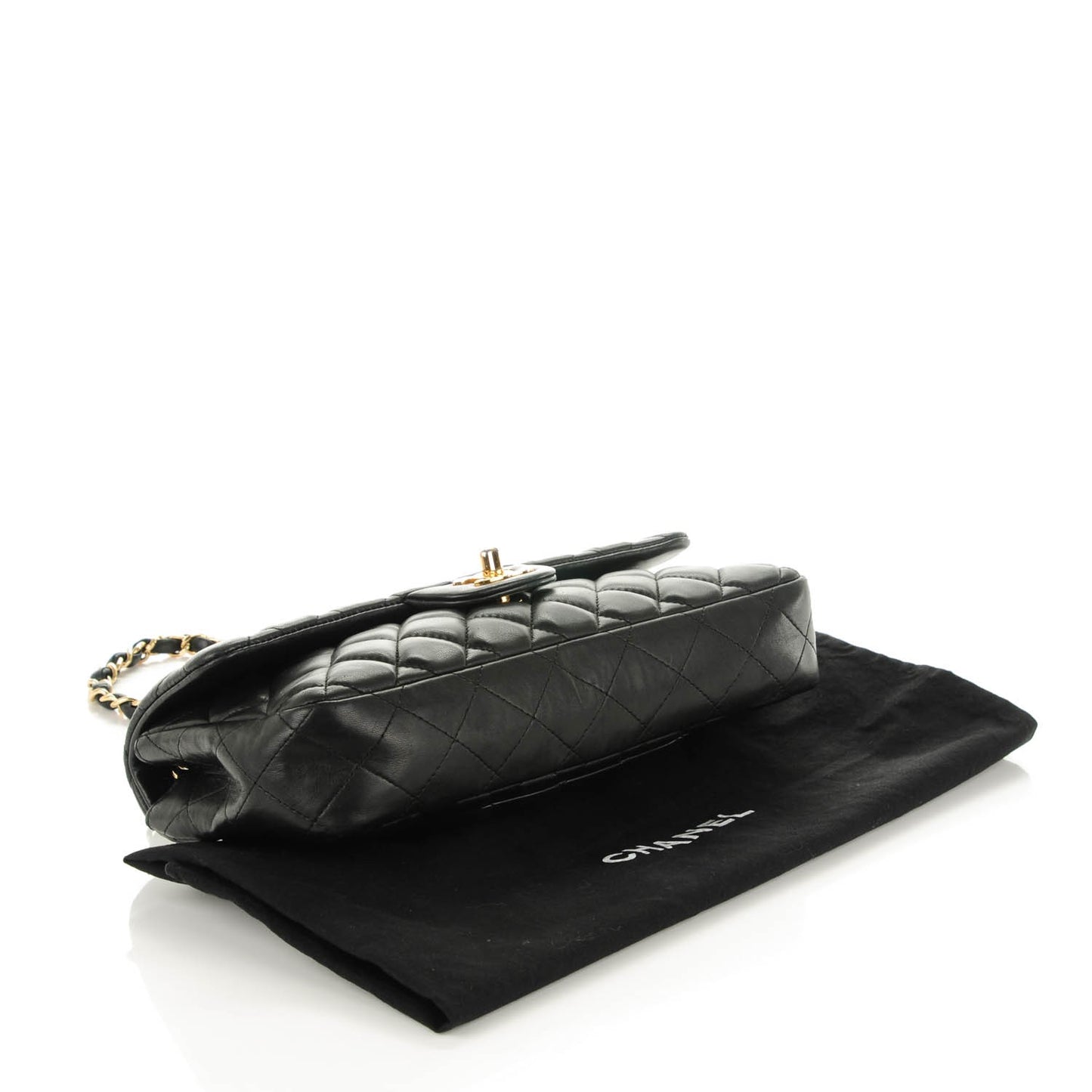 Lambskin Quilted East West Flap Black