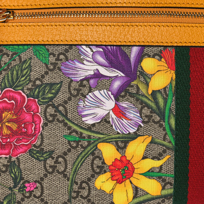 Gucci GG Supreme Monogram Flora Large Ophidia Pouch Clutch Beige Multicolor Crop 8 of 11