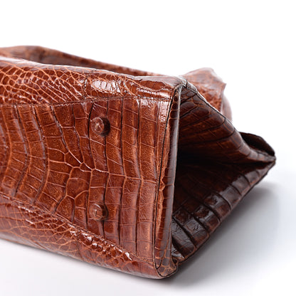 Nancy Gonzalez Crocodile Top Handle Tote Brown 8 of 9